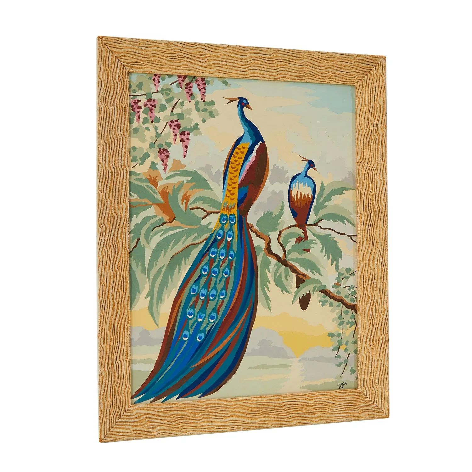 0031 (A D) PBN Peacocks Beige Textured Frame