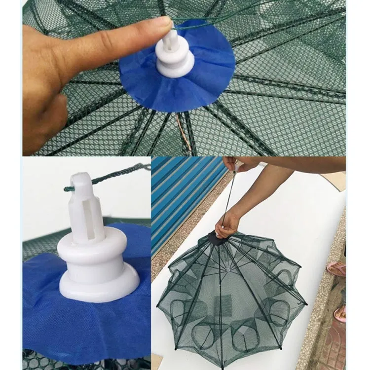 12 Holes Automatic Foldable Fishing Net Nylon Shrimp Crab Minnow Trap Fish Cast Net Fishing Tackle