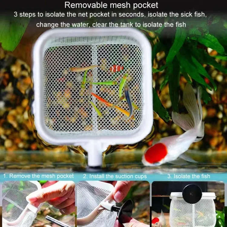 3D Fish Tank Fishing Net Stainless Steel Retractable Fish Shrimp Fish Net Pocket, Color: Square White