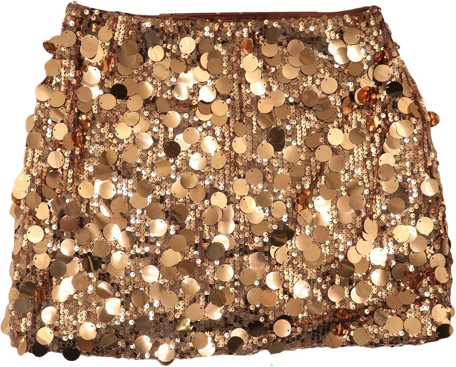 ANKOMINA Women's Sexy Shiny Sequin Mini Skirt Glitter Low Waist Pencil Skirts Bodycon Dance Party Club Short Skirt