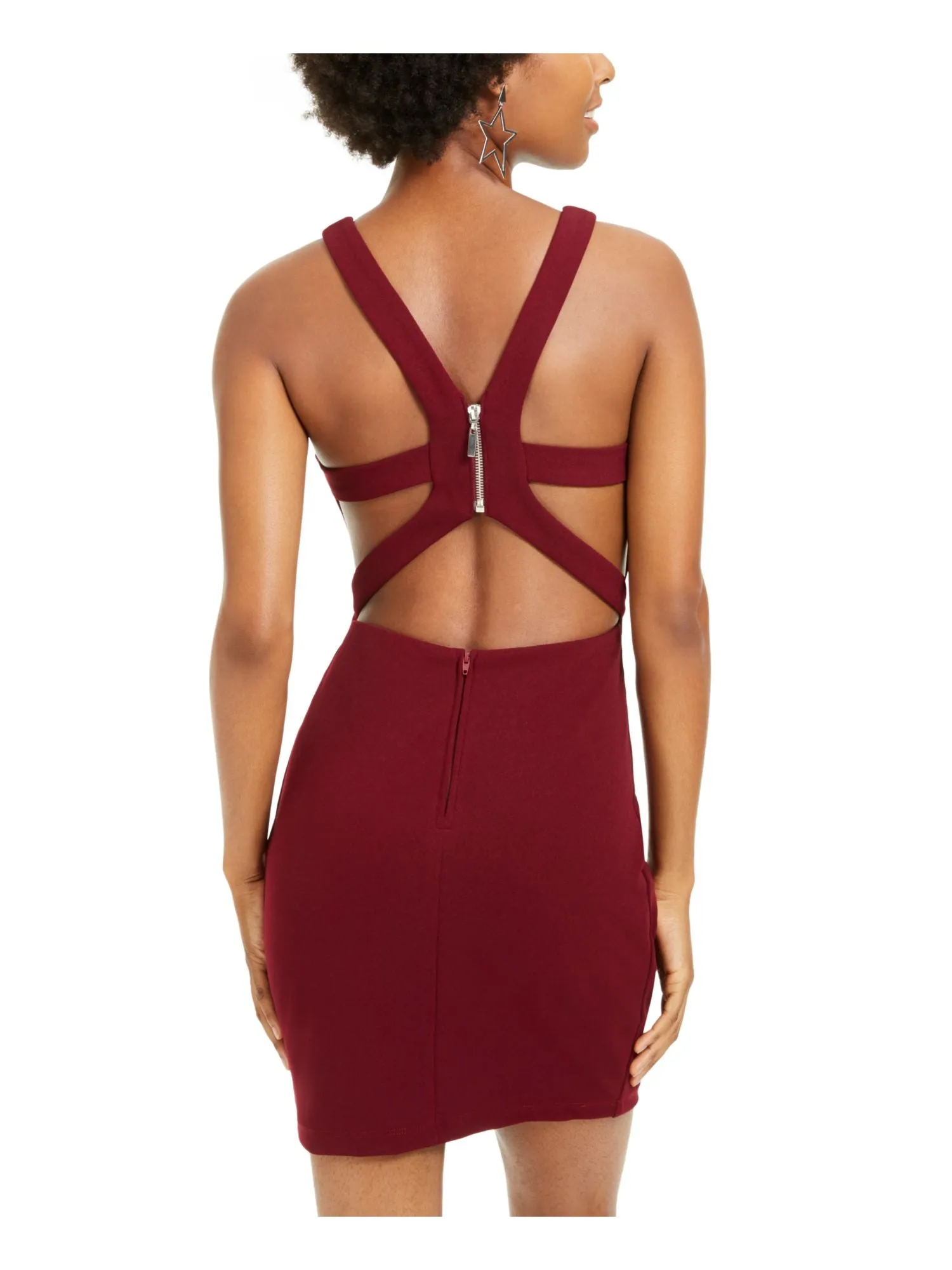 B. Darlin Women's Zippered Sleeveless V Neck Short Sheath Cocktail Dress Red Size 5/6