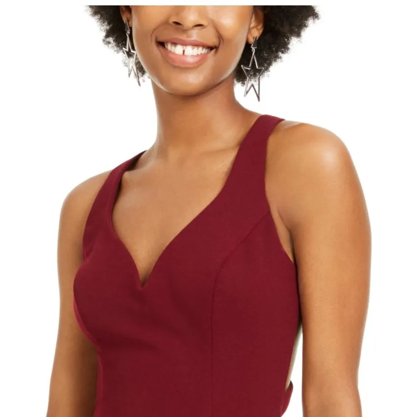 B. Darlin Women's Zippered Sleeveless V Neck Short Sheath Cocktail Dress Red Size 5/6