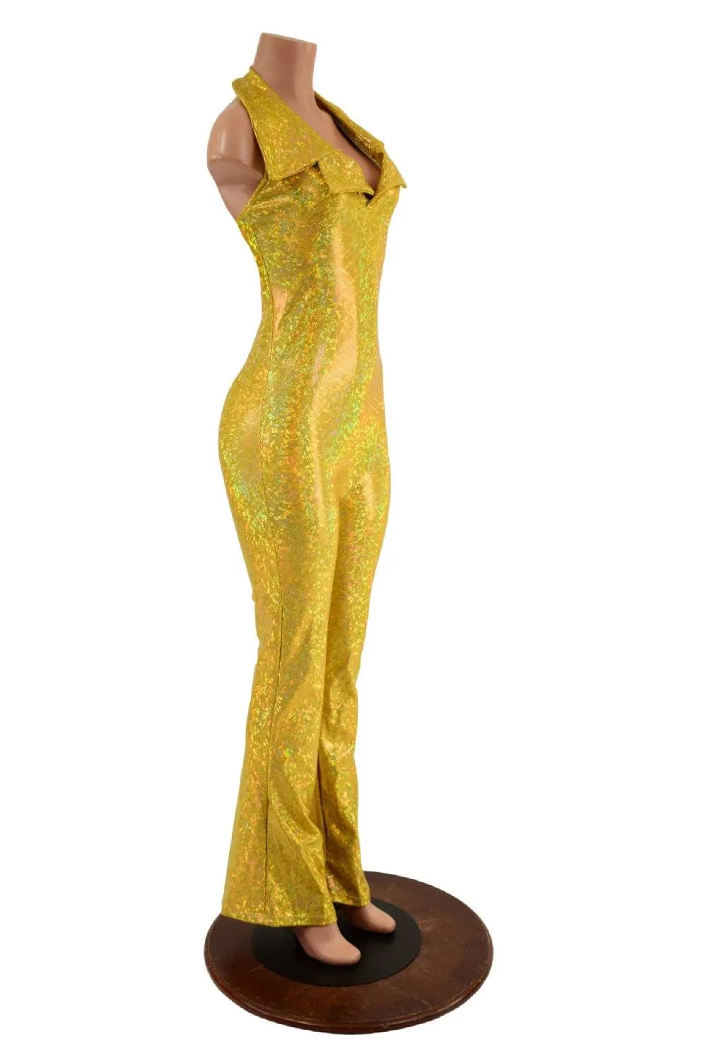 Backless Bootcut Catsuit with Showtime Collar