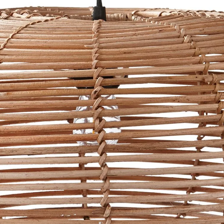 Beachy Open Weave Rattan Pendant Light