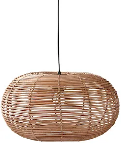 Beachy Open Weave Rattan Pendant Light