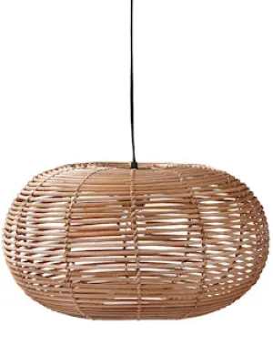 Beachy Open Weave Rattan Pendant Light