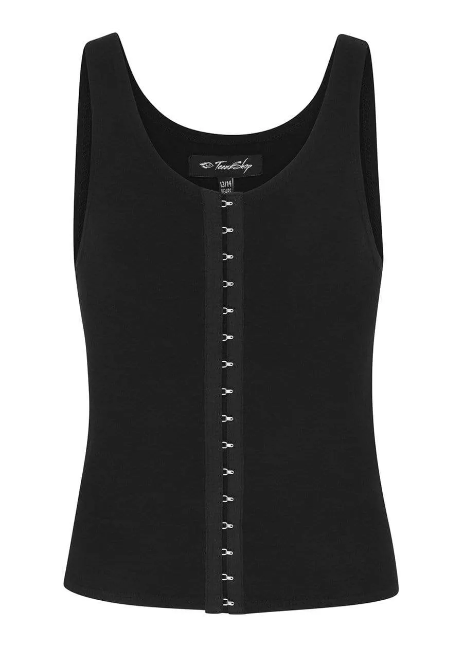 Black Ballet Lace Tank Top