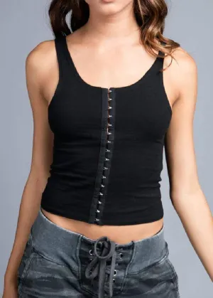Black Ballet Lace Tank Top