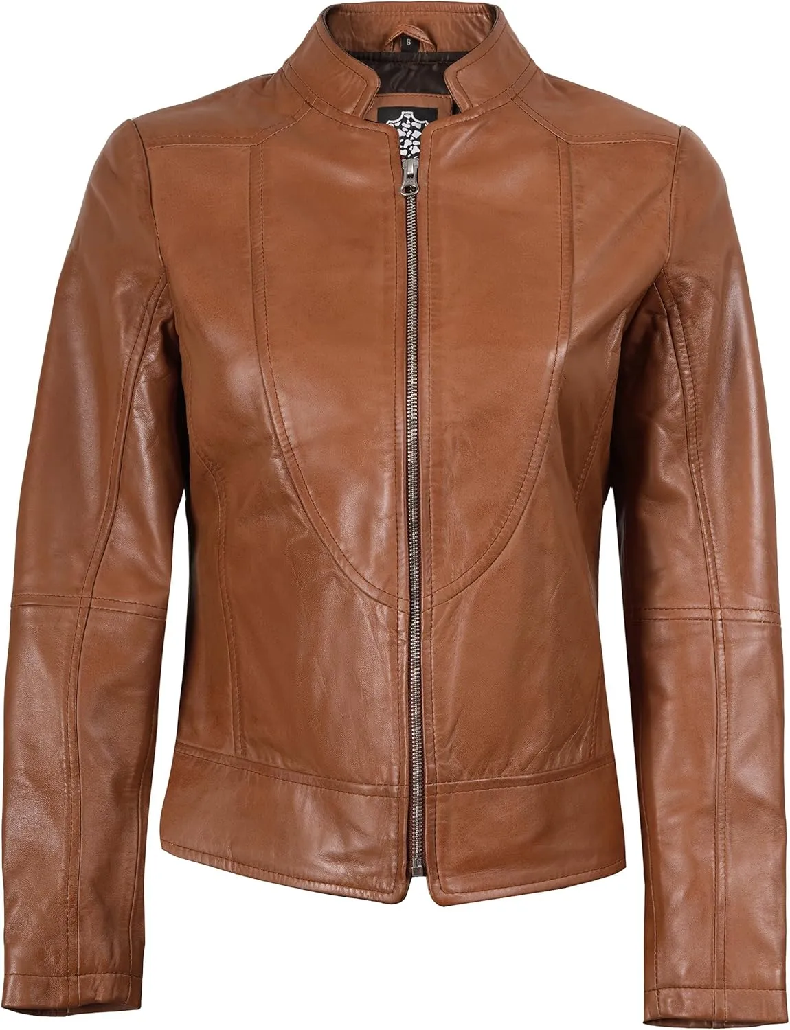 Blingsoul Leather Jacket Women - Cafe Racer Real Lambskin Womens Leather Jacket