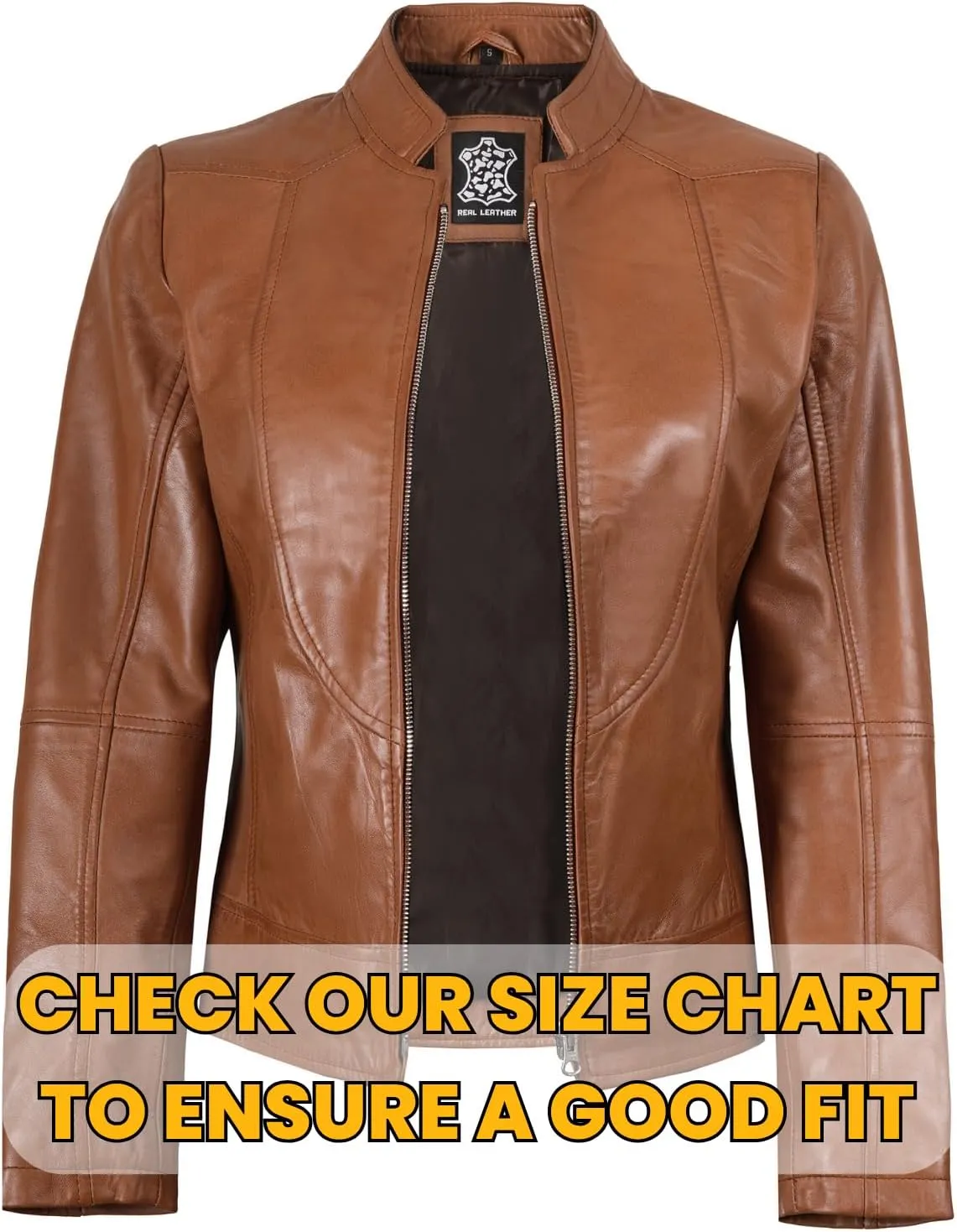 Blingsoul Leather Jacket Women - Cafe Racer Real Lambskin Womens Leather Jacket