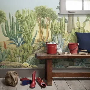 Custom Mural Wallpaper Cactus Tree Green Leaves (㎡)