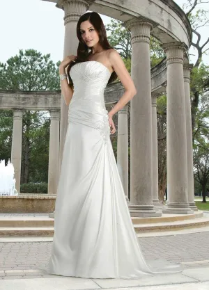 Da Vinci Bridal Gown 50052 White Drop Waist A-Line
