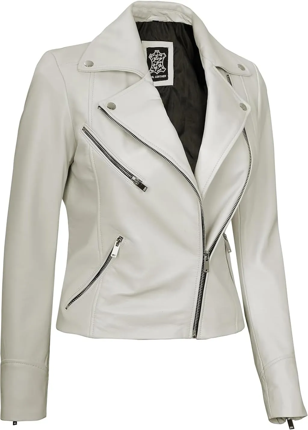 Decrum Asymmetrical Real Leather Jacket Women  Trendy Fashion Lambskin Womens Leather Jacket