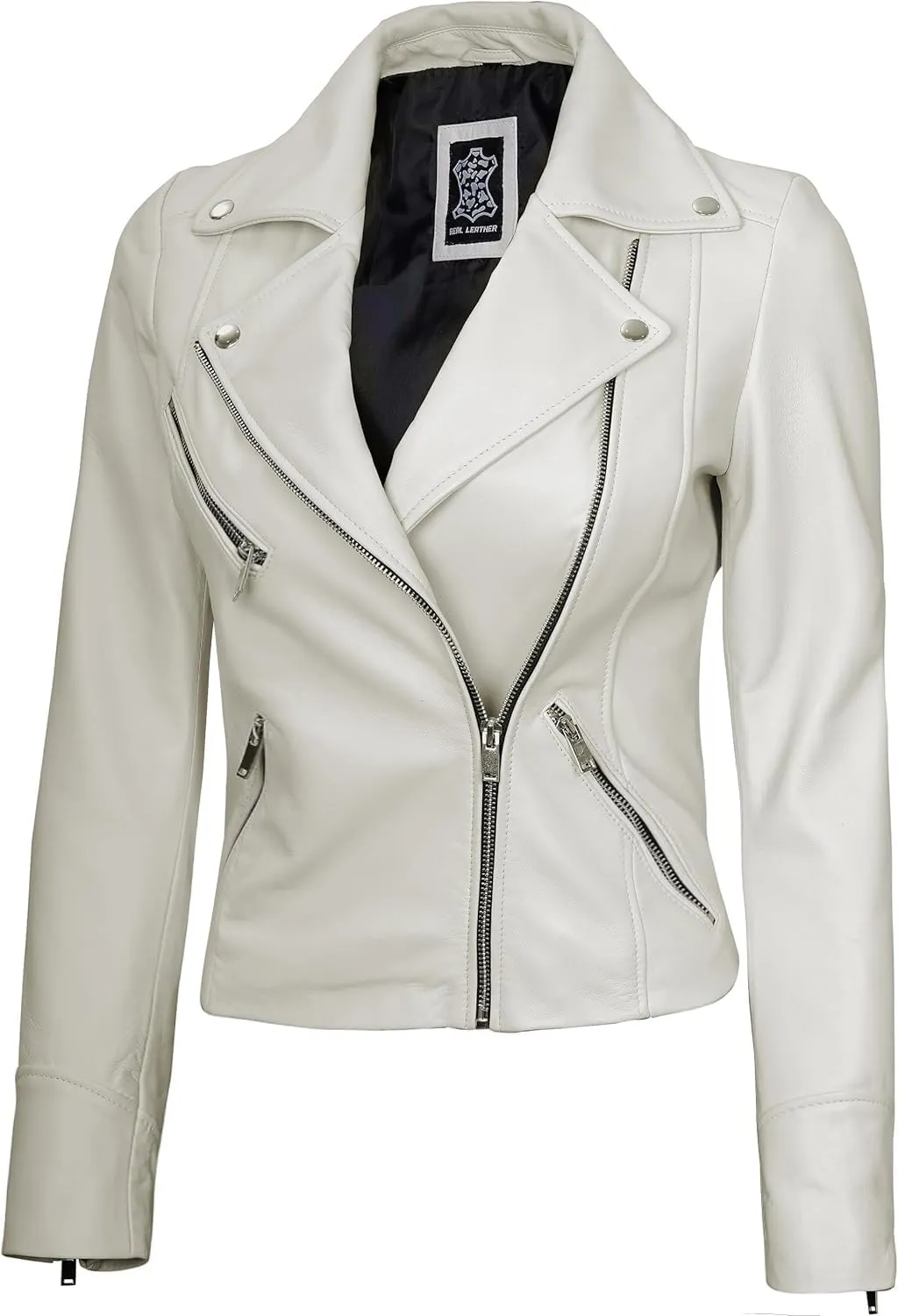 Decrum Asymmetrical Real Leather Jacket Women  Trendy Fashion Lambskin Womens Leather Jacket