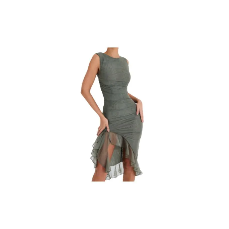 Diva Midi Ruffle Dress