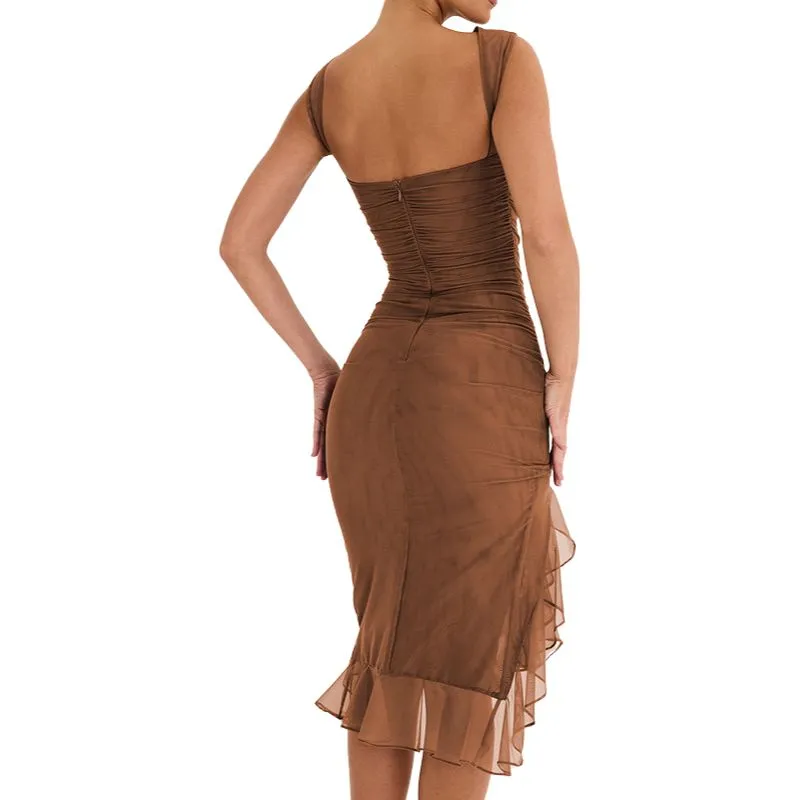 Diva Midi Ruffle Dress