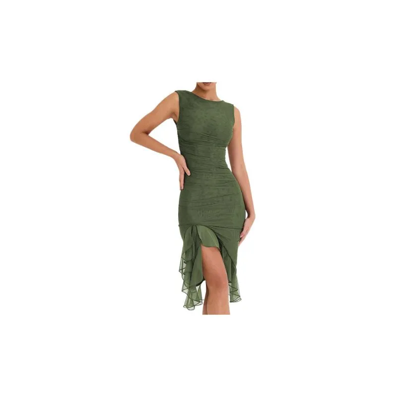 Diva Midi Ruffle Dress