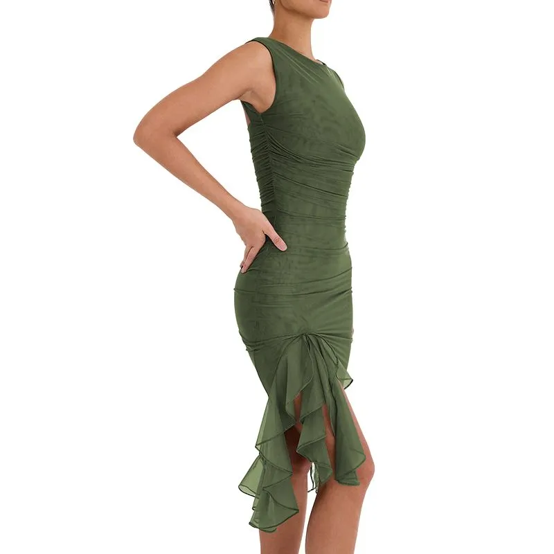 Diva Midi Ruffle Dress