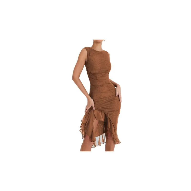 Diva Midi Ruffle Dress