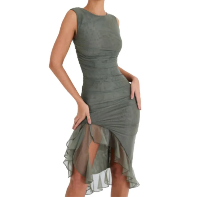 Diva Midi Ruffle Dress