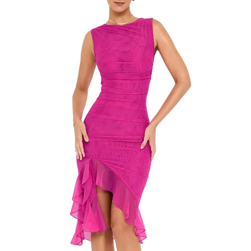 Diva Midi Ruffle Dress