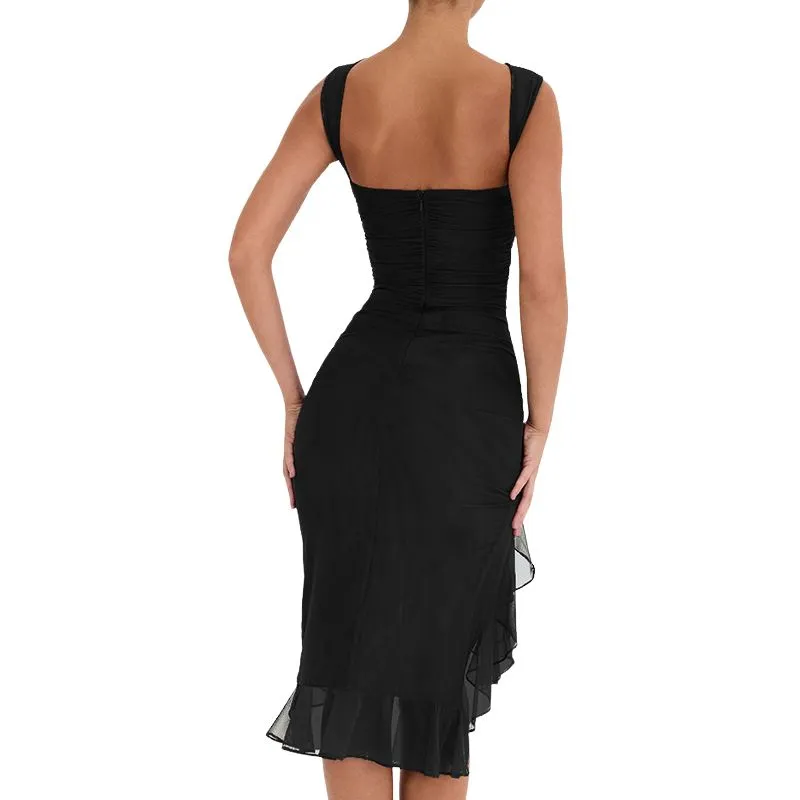 Diva Midi Ruffle Dress