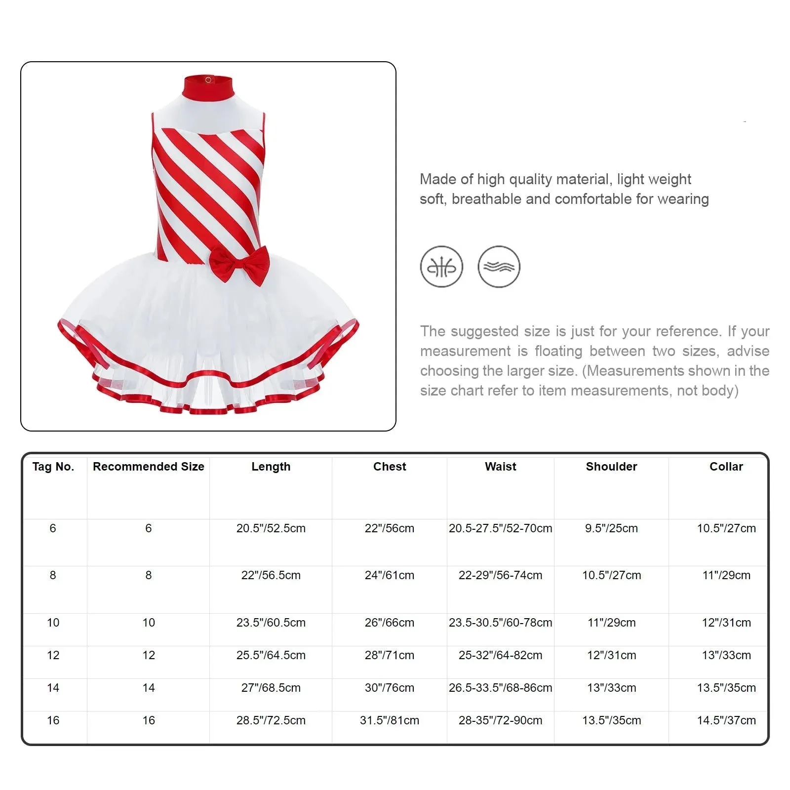 Girls Ballet Tutu Dress Striped Leotard for Stage  Dance Performance