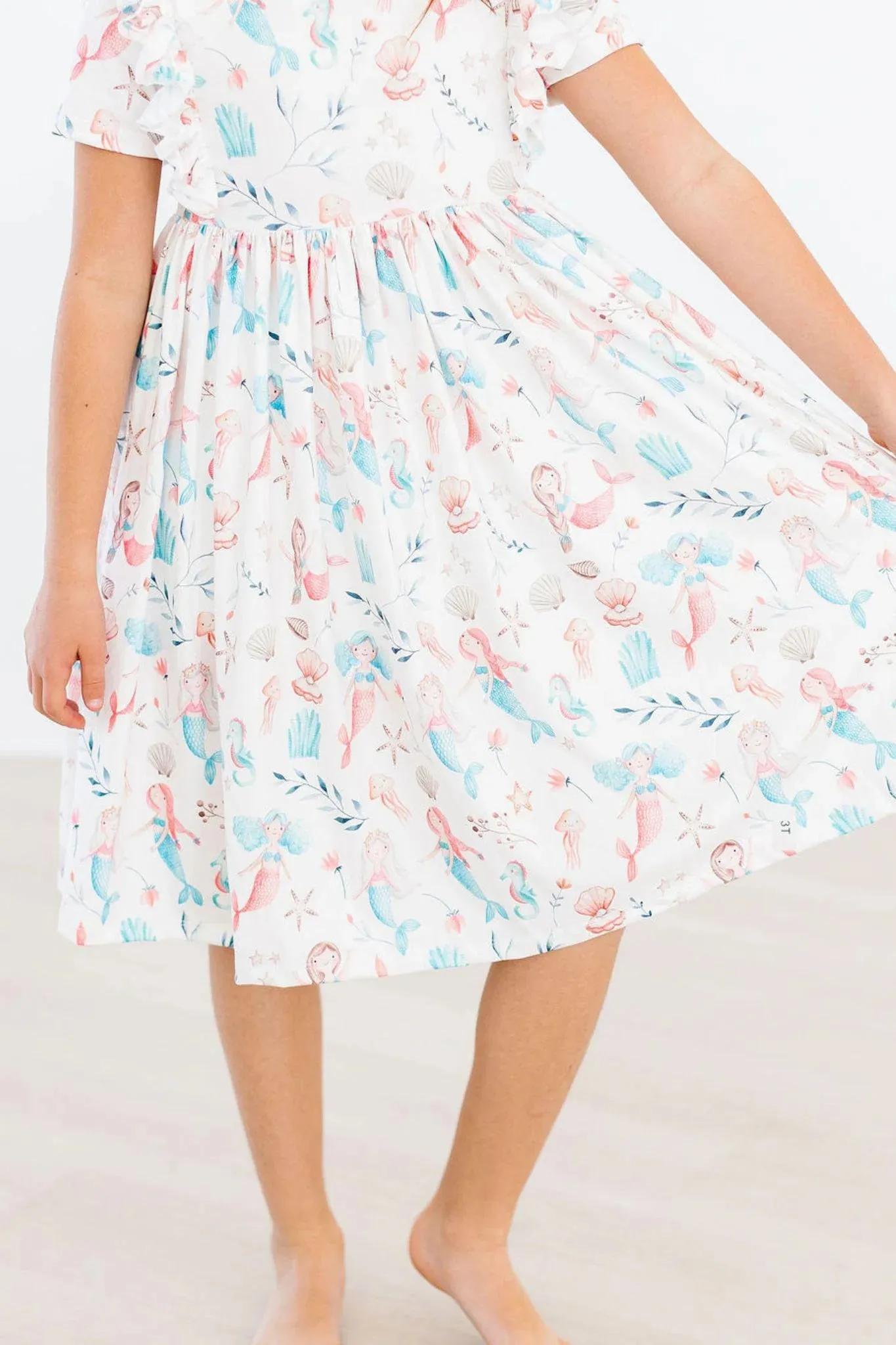 Girls Mermaid Friends Ruffle Twirl Dress