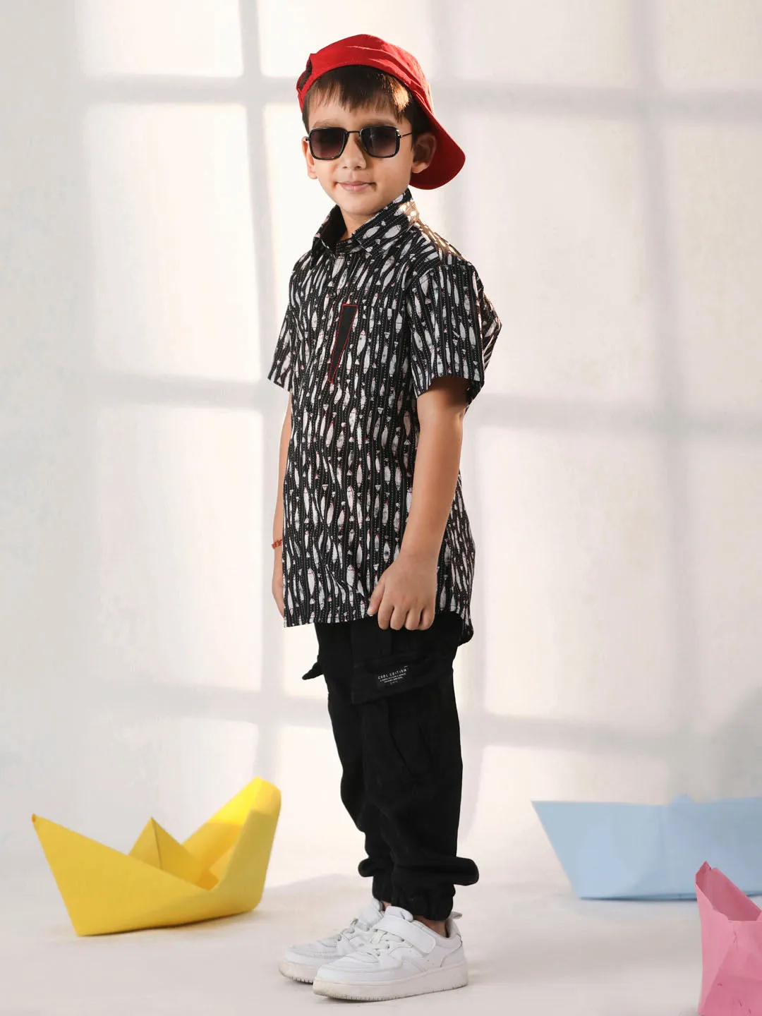 Jashvi Black BHAI BEHEN Siblings Matching Set