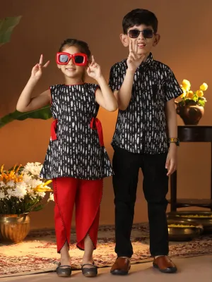 Jashvi Black BHAI BEHEN Siblings Matching Set