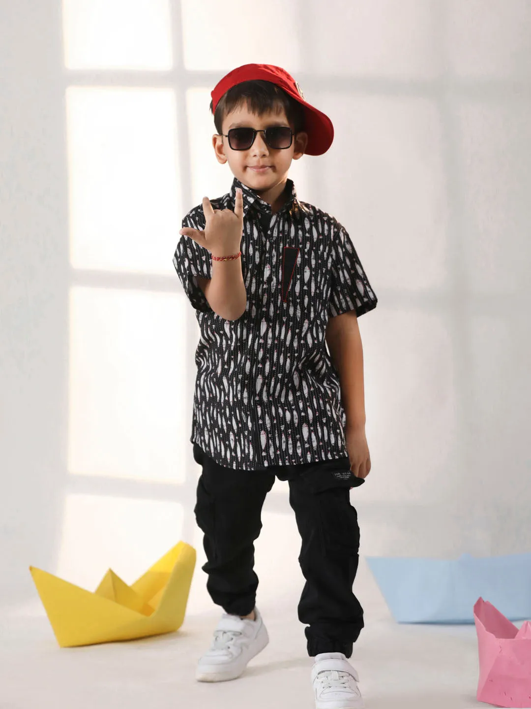 Jashvi Black BHAI BEHEN Siblings Matching Set