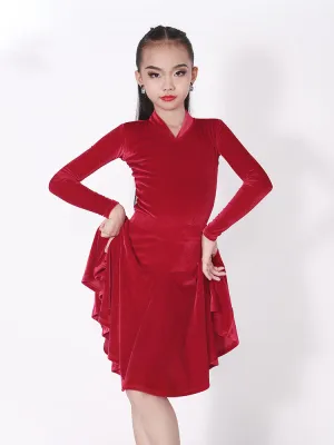 Latin Competition Costumes AutumnWinter Long Sleeve Dance Dress
