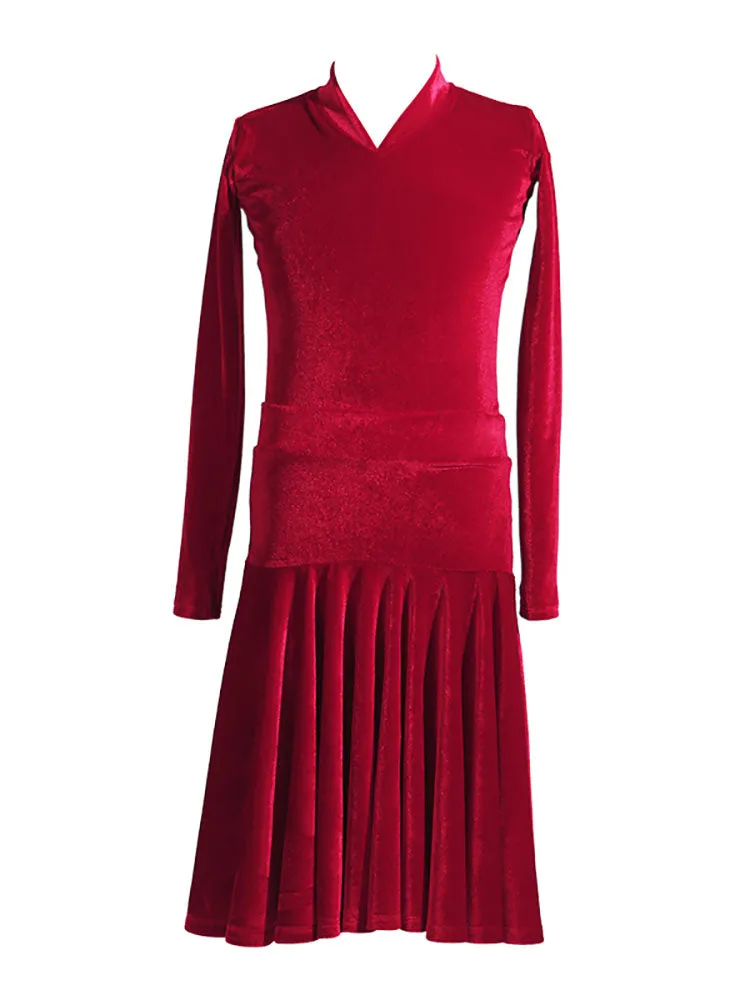 Latin Competition Costumes AutumnWinter Long Sleeve Dance Dress
