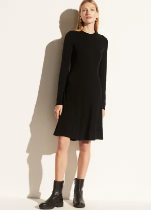 Long Sleeve Crew Neck Dress in Black