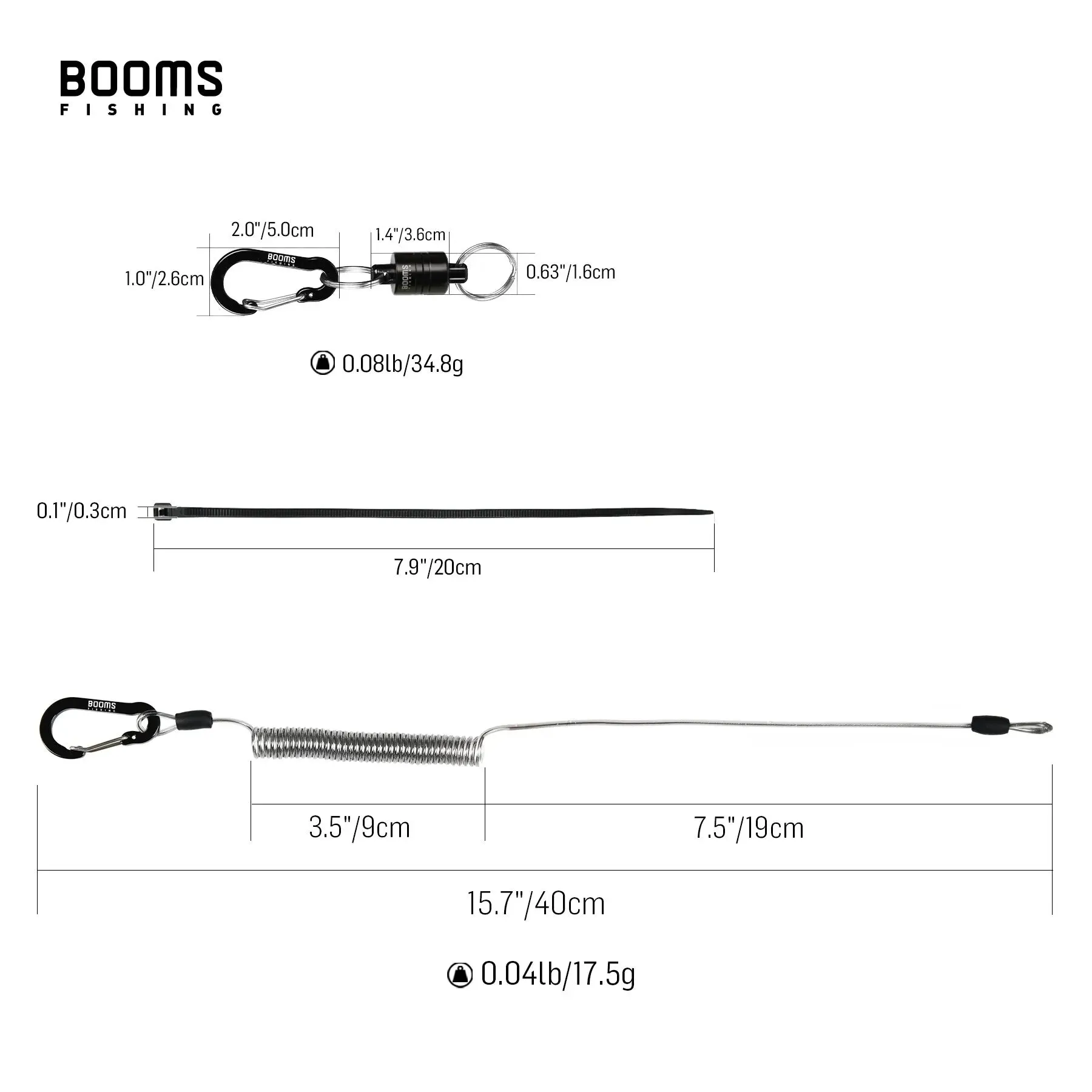 Magnetic Release Clip with 1.5m Lanyard for Fishing