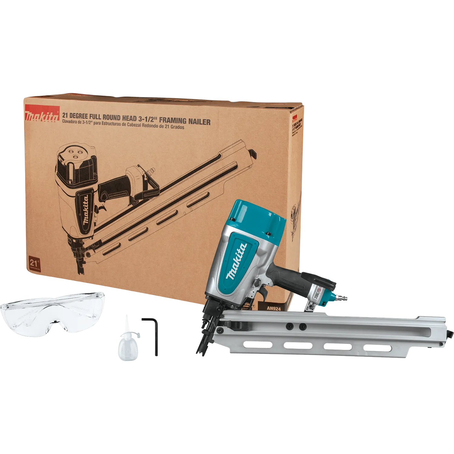 Makita (AN924) 21º Full Round Head 3-1/2" Framing Nailer