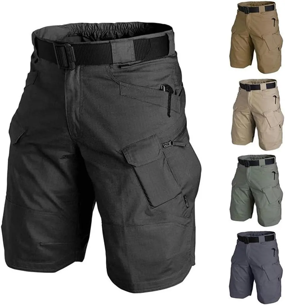 Men's Summer Waterproof Quick Dry Multi-Pocket Shorts Cargo Shorts Tactical Outdoor Hunting Fishing Short Pants