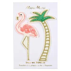 Meri Meri Flamingo And Palm Tree Embroidered Patches