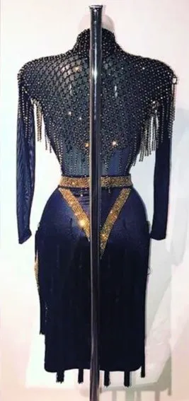 Mesh, Fringe and Rhinestones, Oh My! Rhythm or Latin Ballroom Dance Dress