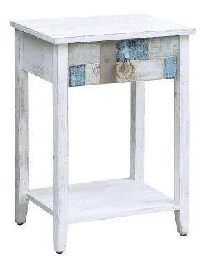 Nautical Patchwork 1 Drawer Accent Table