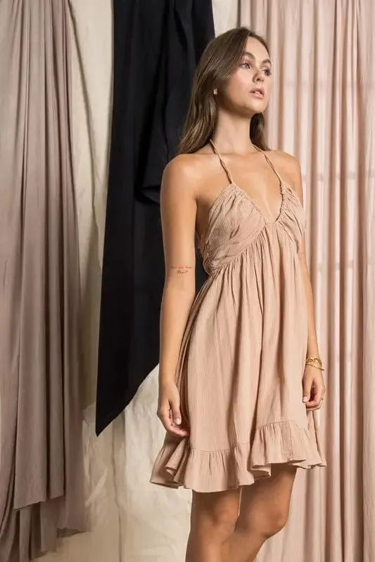 Olivia Spaghetti Halter Dress