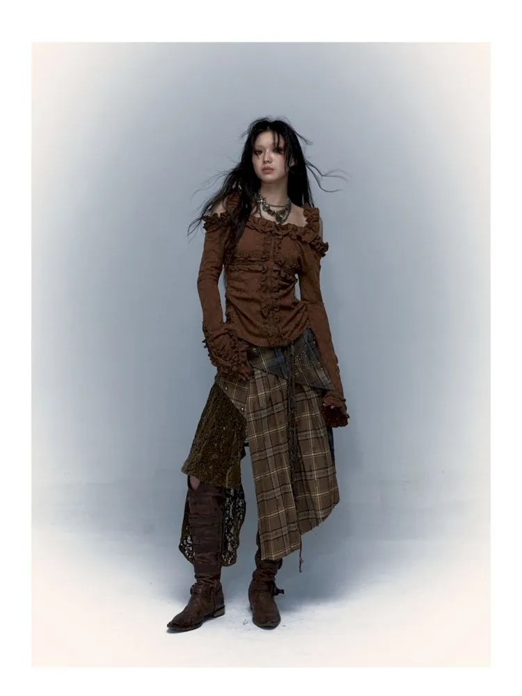 Patchwork Removable Two Wear Irregular Pleated Half Skirt【s0000008126】