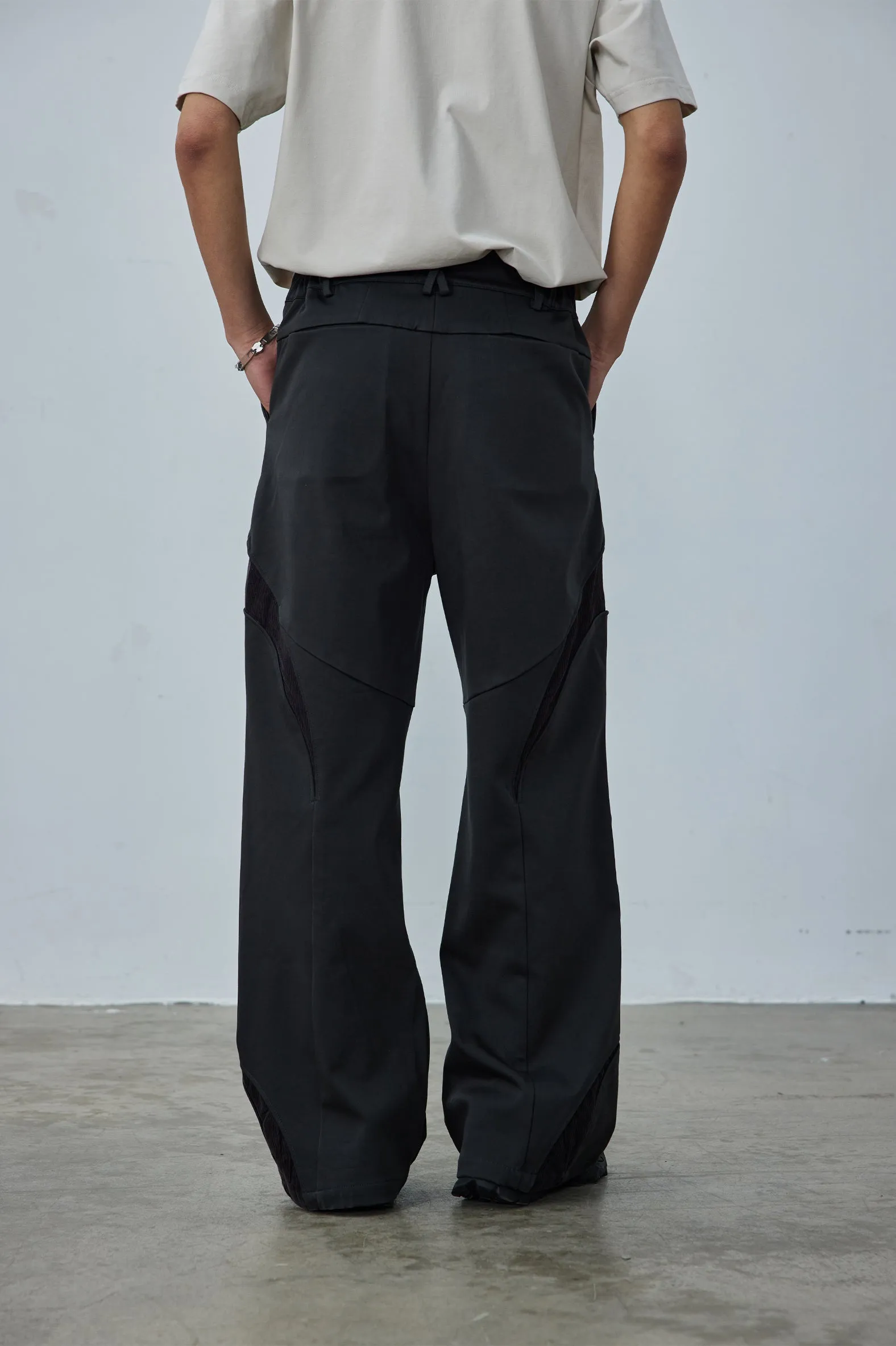 Patchwork structure straight casual pants