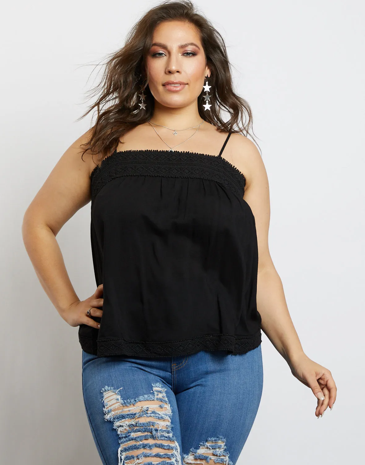Plus Size Hailey Embroidered Tank