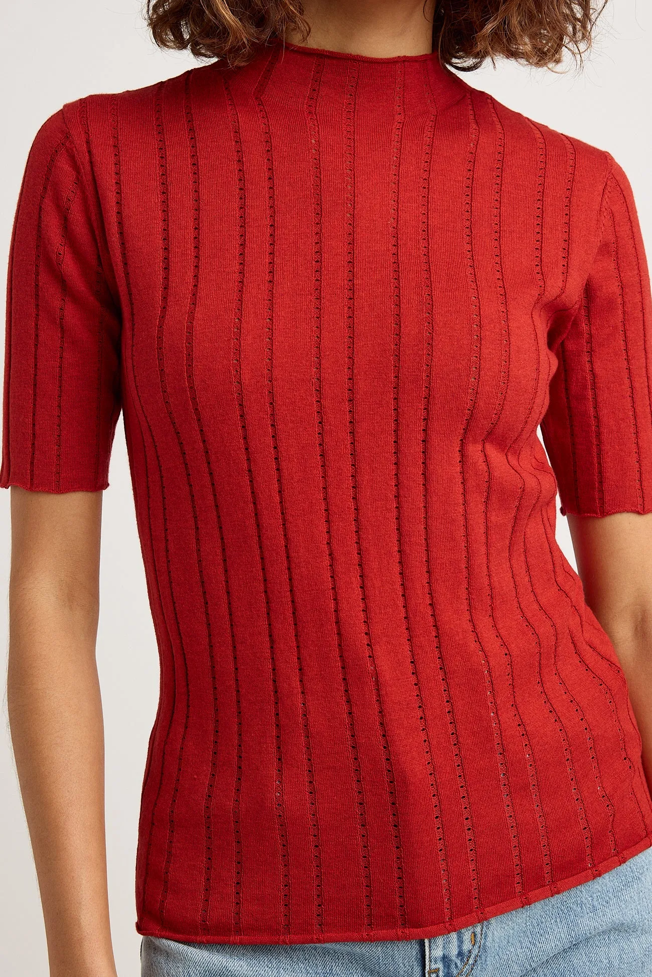 POINTELLE KNIT TOP