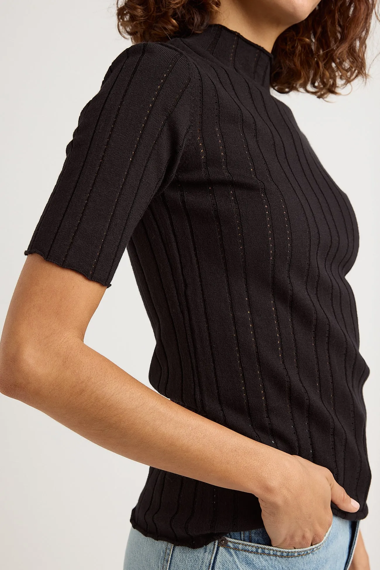 POINTELLE KNIT TOP
