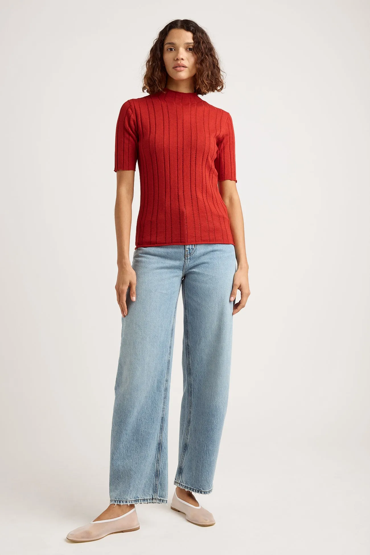 POINTELLE KNIT TOP