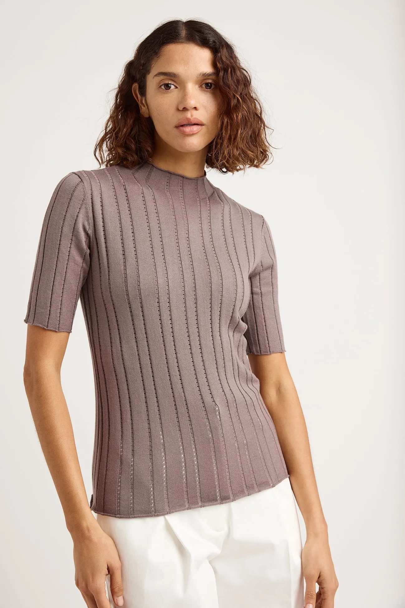 POINTELLE KNIT TOP