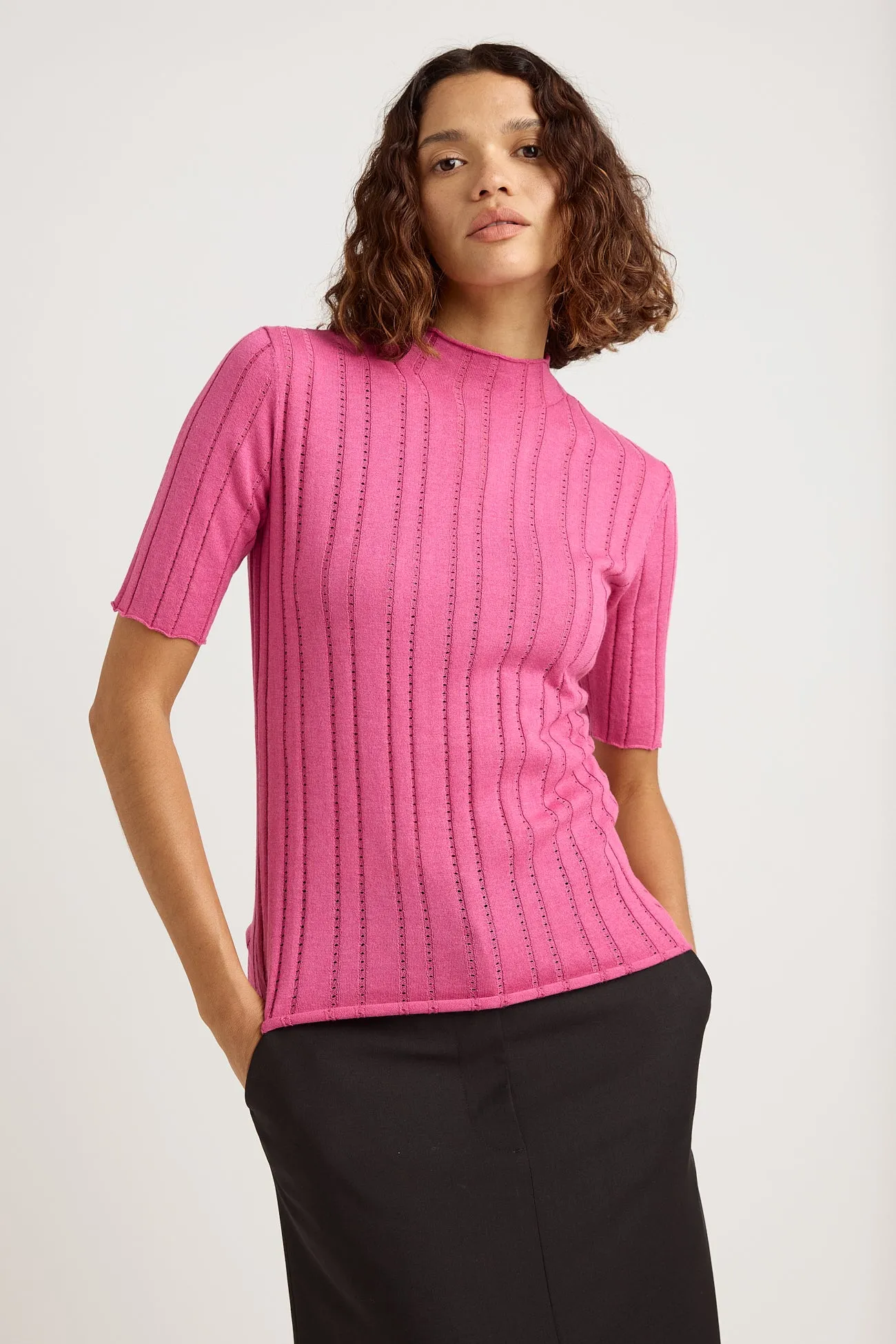 POINTELLE KNIT TOP