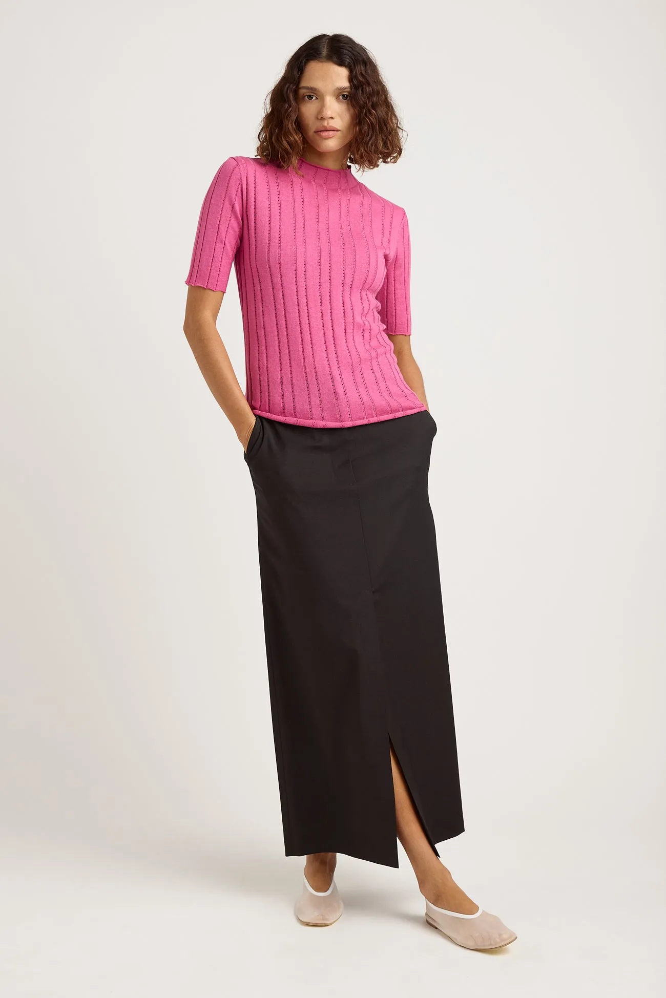 POINTELLE KNIT TOP